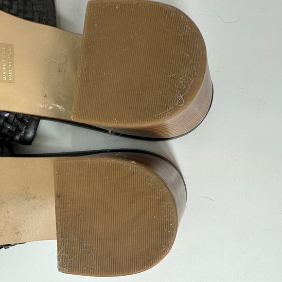 Anthropologie Black Woven Heeled Sandals Size 7.5 - Picture 9 of 9